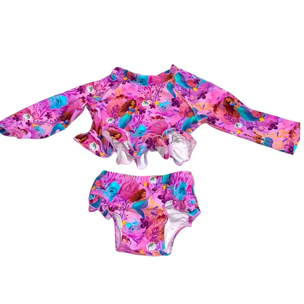 Posh Peanut x Disney Ariel Little Mermaid Two-Piece Swimsuit - size 6-9 months